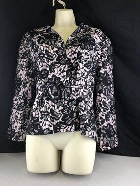 Isabella Floral Suit Coat Belted Careerwear Business Wear KG Y2